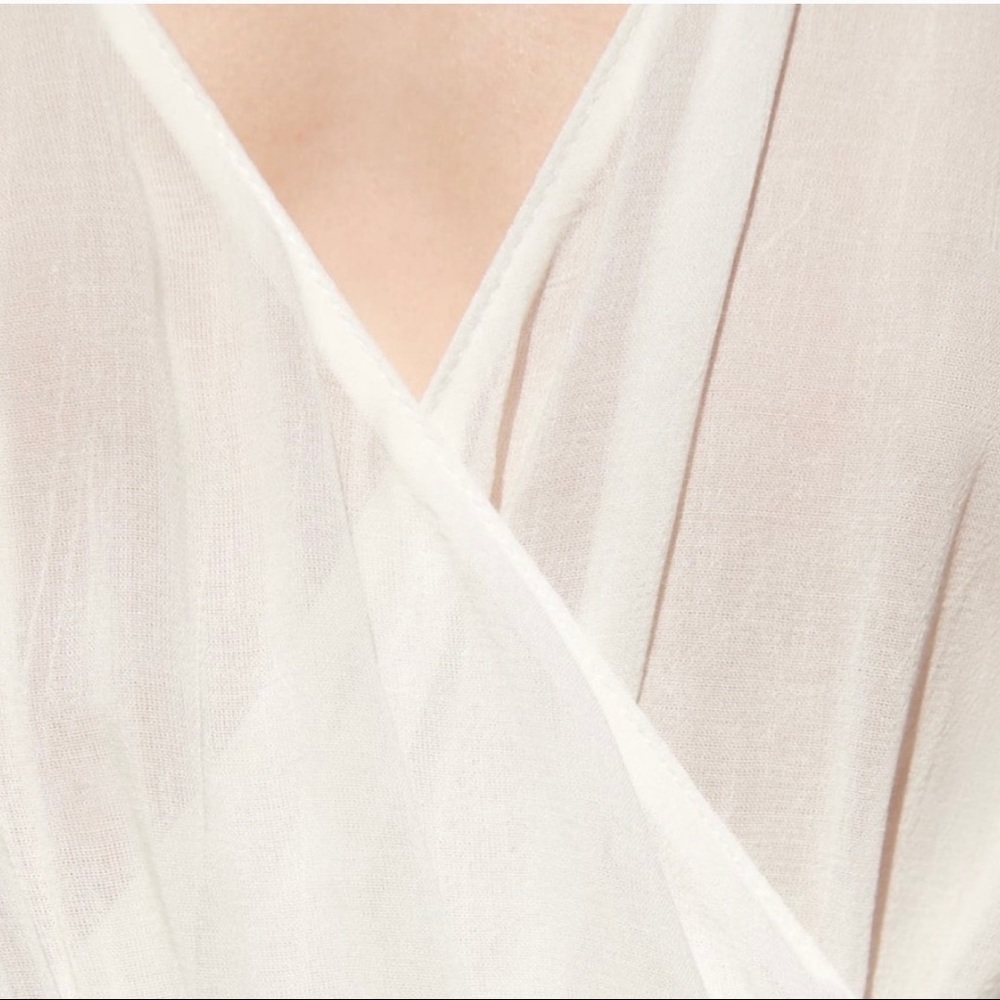 ZARA Semi-Sheer Wrap Style Blouse - Picture 3 of 8